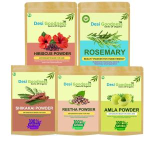 Rosemary Hibiscus Amla Reetha Shikakai Herbal Hair Care Powder | Natural Hair Growth, Anti Hair Fall & Scalp Cleansing Blend | Strengthens Roots & Adds Shine